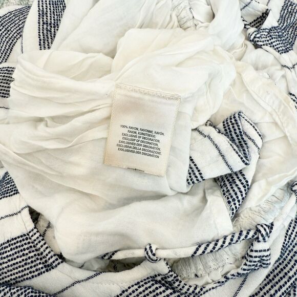 Anthropologie Striped Romper Sz Medium Long Sleeve Beachy Nautical Sailor Flowy - Picture 7 of 7